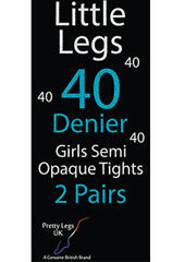 Little Legs 40 Denier Girls Semi Opaque Tights 2 Pair - Holywood Superstore