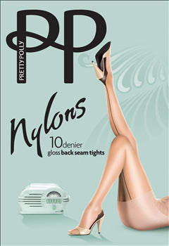 Pretty Polly 10 Denier Gloss Nylon Backseam Tights 2 Pack - FREE UK Delivery - Holywood Superstore