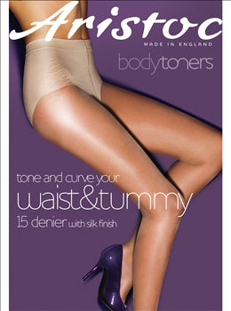Pretty Polly ARISTOC Bodytoners 15D Waist & Tummy Toner Tights-2 PACK FREE UK DELIVERY - Holywood Superstore