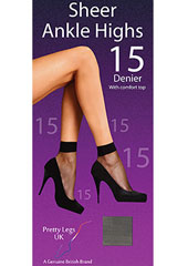 Pretty Legs 15 Denier Ankle Highs - 8 Pair Pack - Free UK Delivery - Holywood Superstore