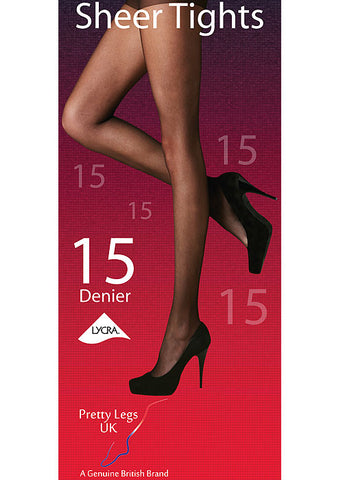 Pretty Legs 15 Denier Sheer Tights - 2 Pair Pack - Free UK Delivery - Holywood Superstore