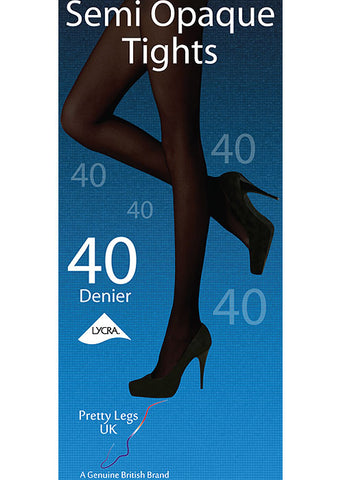 Pretty Legs 40 Denier Semi Opaque Tights - 2 Pair Pack - Free UK delivery - Holywood Superstore