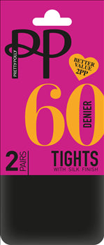 Pretty Polly 60 Denier Opaque Tights- 4 PAIR PACK WITH FREE UK DELIVERY - Holywood Superstore