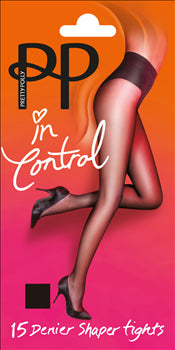Pretty Polly In Control - 15 Denier High Leg Toner Tights - 2 Pair Pack FREE UK DELIVERY - Holywood Superstore